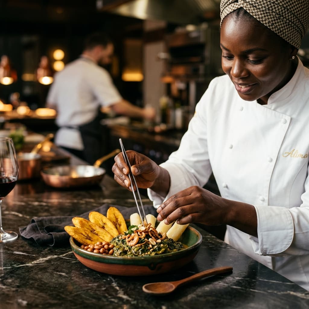 A chef operating independently in a home kitchen