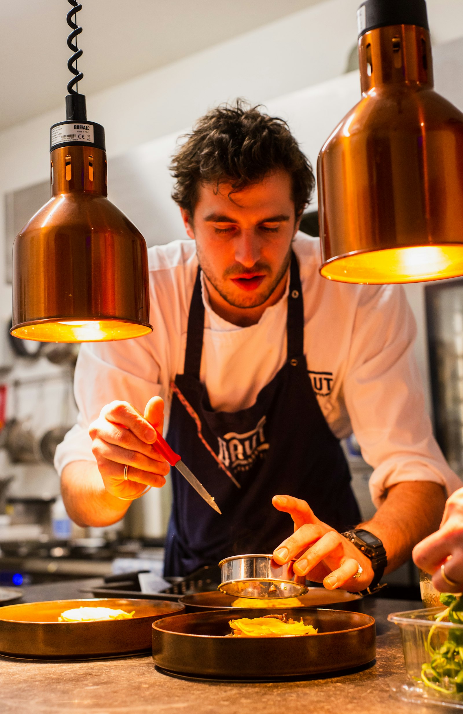 A chef at work in a private home kitchen